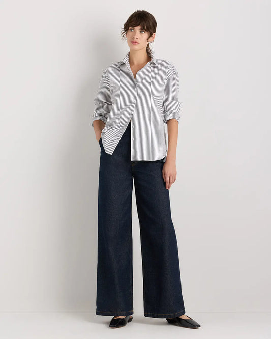 100% Organic Cotton Poplin Long Sleeve Boyfriend Shirt - US 2745