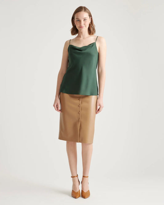 Washable Stretch Silk Cowl Neck Cami - US 9052