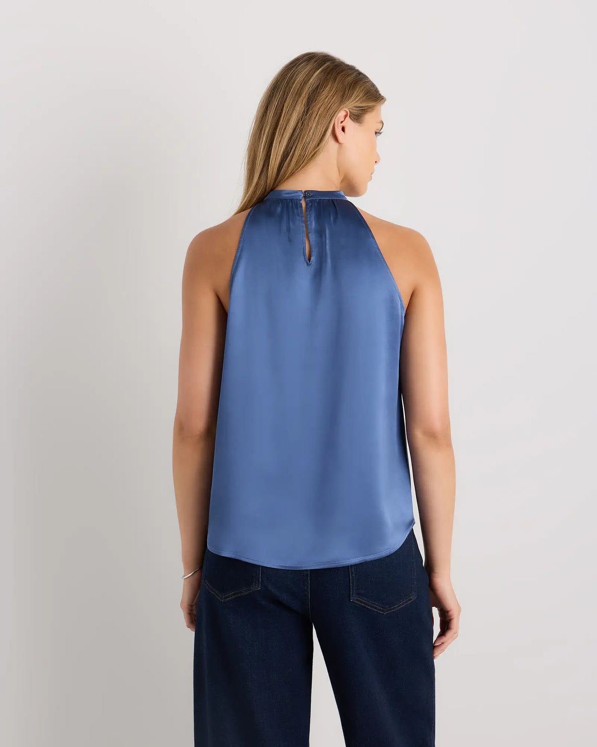 100% Washable Silk Halter Top - US 9730
