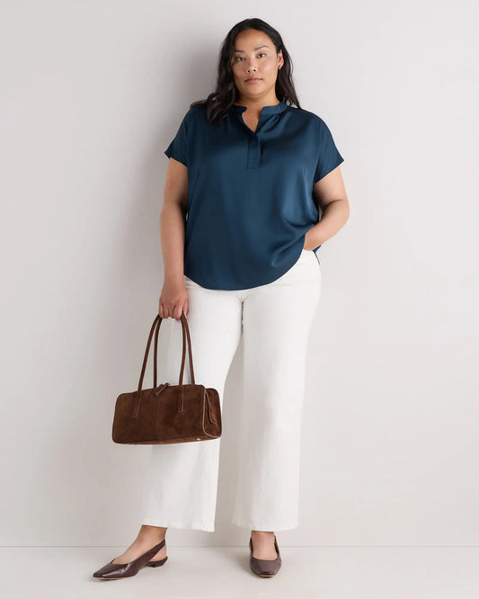 Washable Stretch Silk Dolman Sleeve Blouse - US 9764