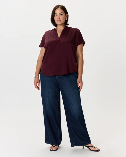 Washable Stretch Silk Dolman Sleeve Blouse - US 1118