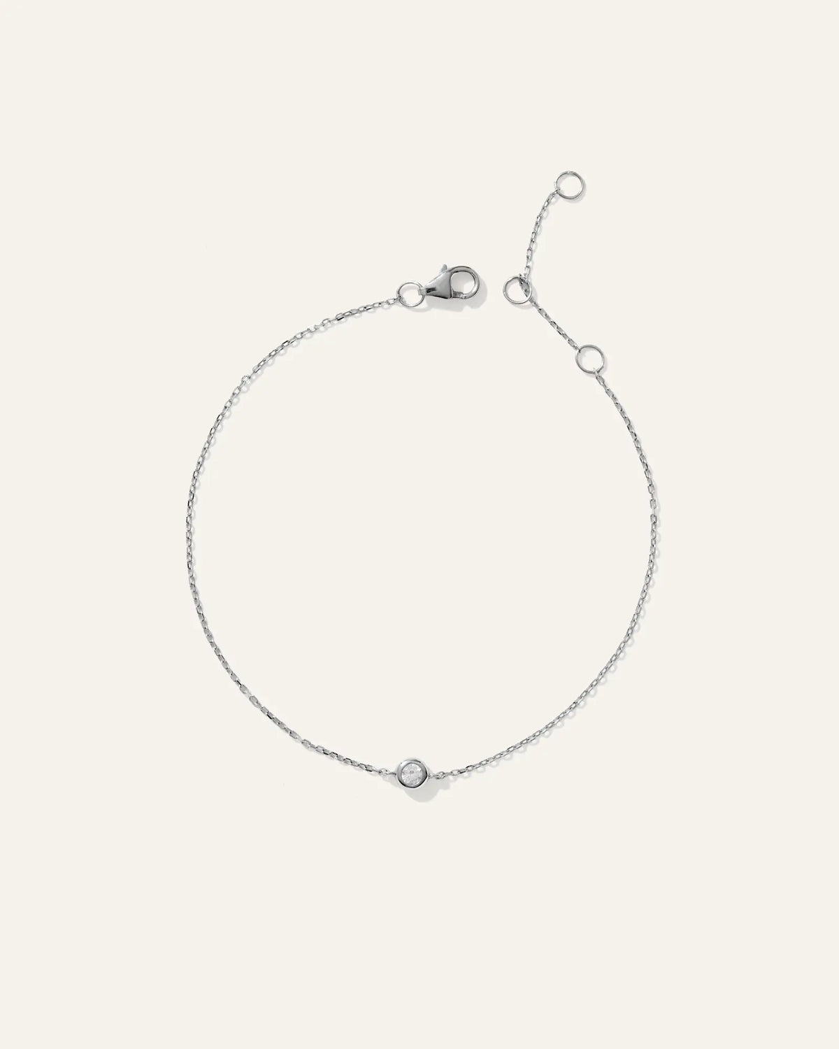 14K Gold Diamond Solitaire Bezel Bracelet - US 1319
