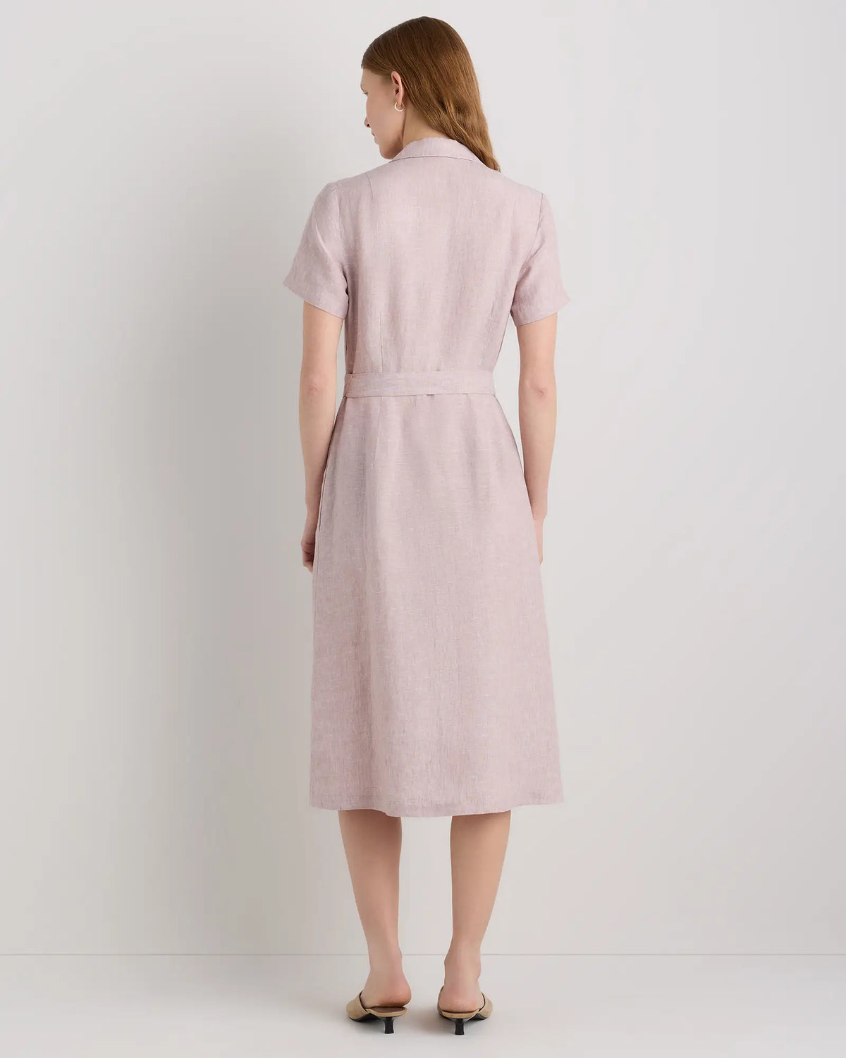 100% European Linen Button Front Dress - US 7781