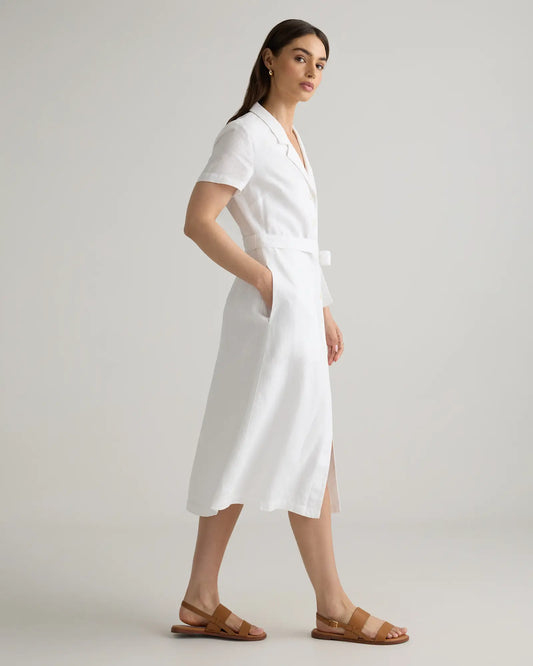 100% European Linen Button Front Dress - US 9997