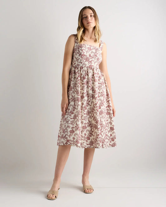 100% European Linen Fit & Flare Midi Dress - US 8112