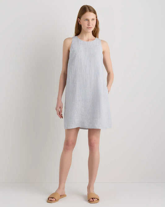 100% European Linen Tank Mini Dress - US 1171