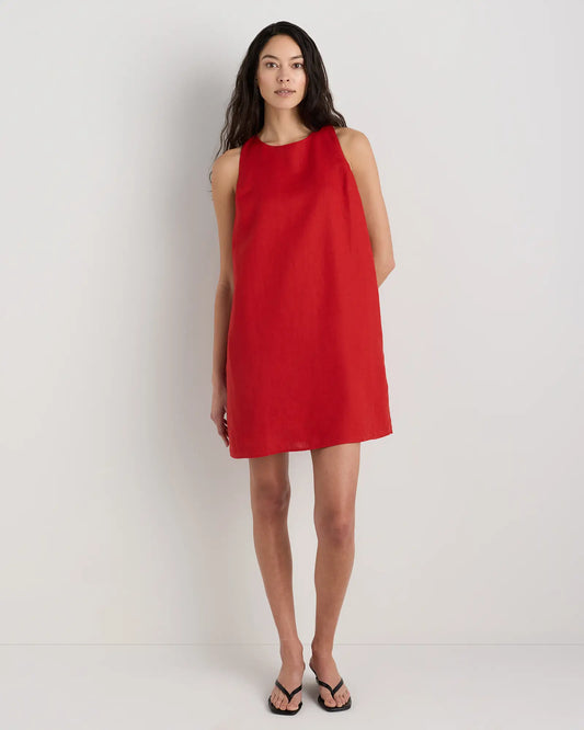 100% European Linen Tank Mini Dress - US 9479