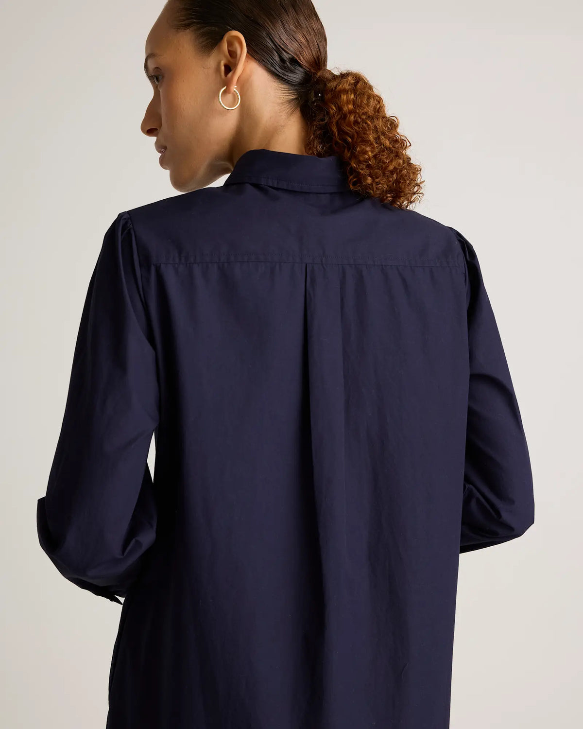 100% Organic Cotton Poplin Drop Waist Shirt Dress - US 2913