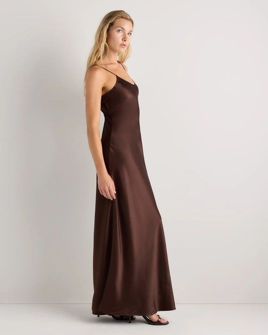 100% Washable Silk Maxi Slip Dress - US 8333