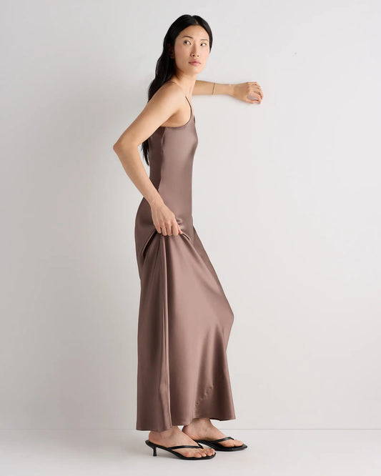 100% Washable Silk Maxi Slip Dress - US 5696