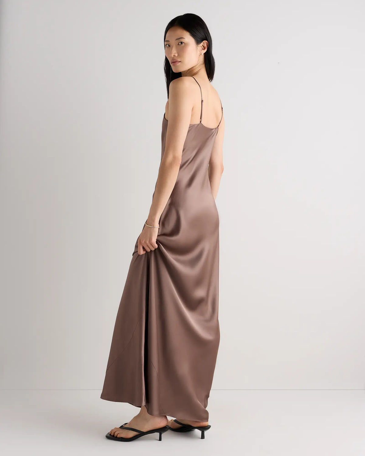 100% Washable Silk Maxi Slip Dress - US 5696