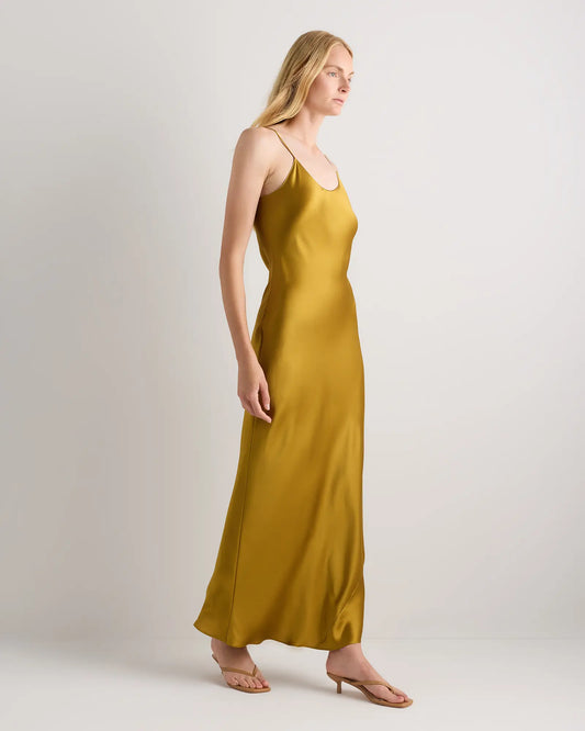 100% Washable Silk Maxi Slip Dress - US 1056