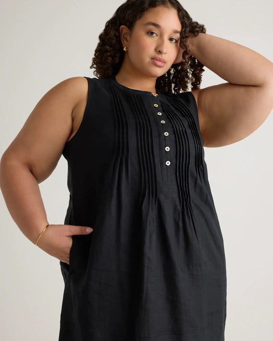 100% European Linen Sleeveless Swing Dress - US 5791