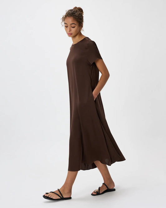 Washable Stretch Silk Voluminous Maxi Dress - US 3424