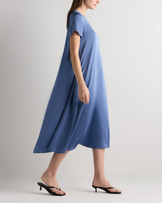 Washable Stretch Silk Voluminous Maxi Dress - US 2392