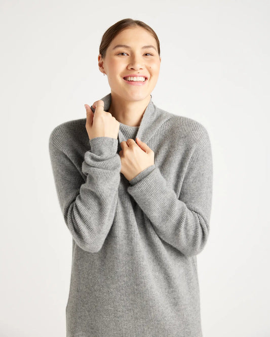 Mongolian Cashmere Textured Sweater Dress - US 5986