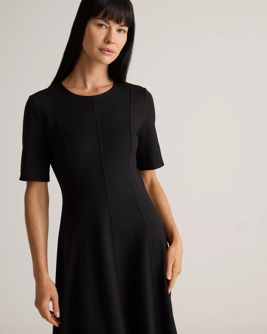 Ultra-Stretch Ponte Short Sleeve Midi Dress - US 0798