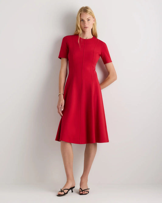 Ultra-Stretch Ponte Short Sleeve Midi Dress - US 4243
