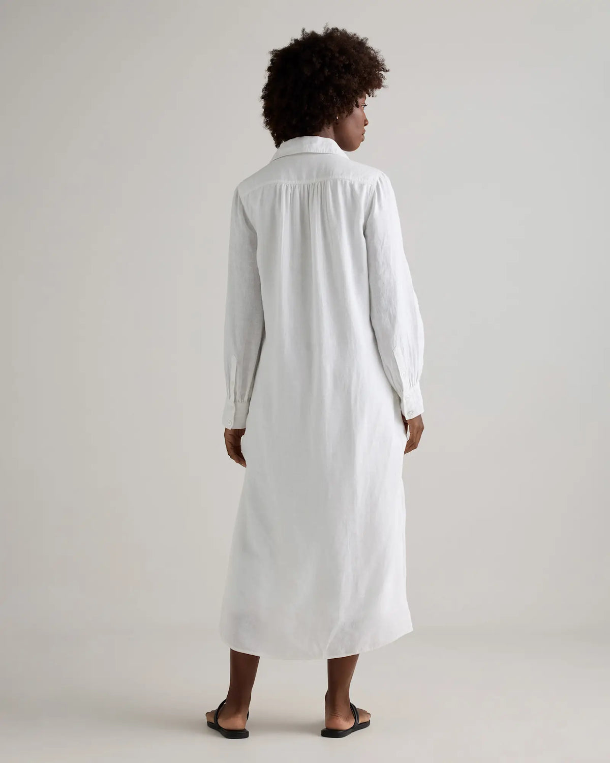 100% European Linen Popover Maxi Dress - US 2446
