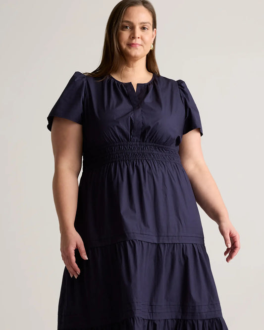 100% Organic Cotton Poplin Tiered Maxi Dress - US 5521