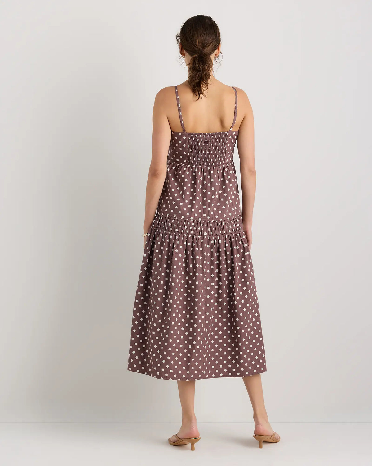 100% Organic Cotton Poplin Spaghetti Strap Maxi Dress - US 8057
