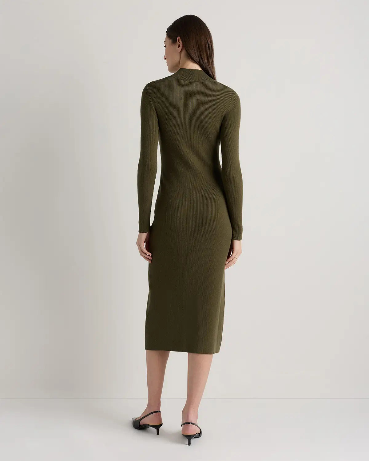 Cotton Cashmere Side Slit Midi Dress - US 1339