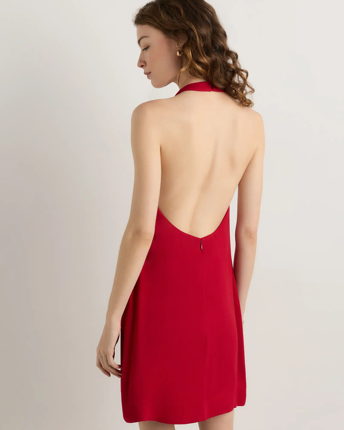 Lightweight Crepe Halter Mini Dress - US 7429