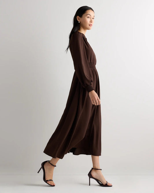 Matte Crepe Long Sleeve Midi Dress - US 9036