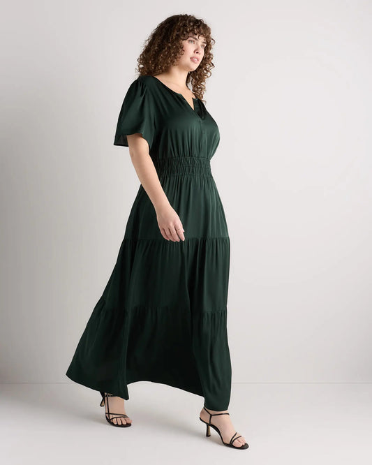Washable Stretch Silk Tiered Maxi Dress - US 1785