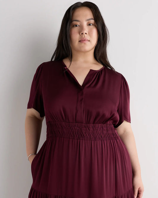 Washable Stretch Silk Tiered Maxi Dress - US 4252