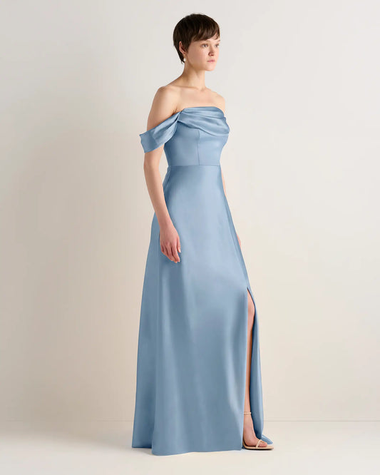 Aurora Stretch Satin Convertible Dress - US 4508