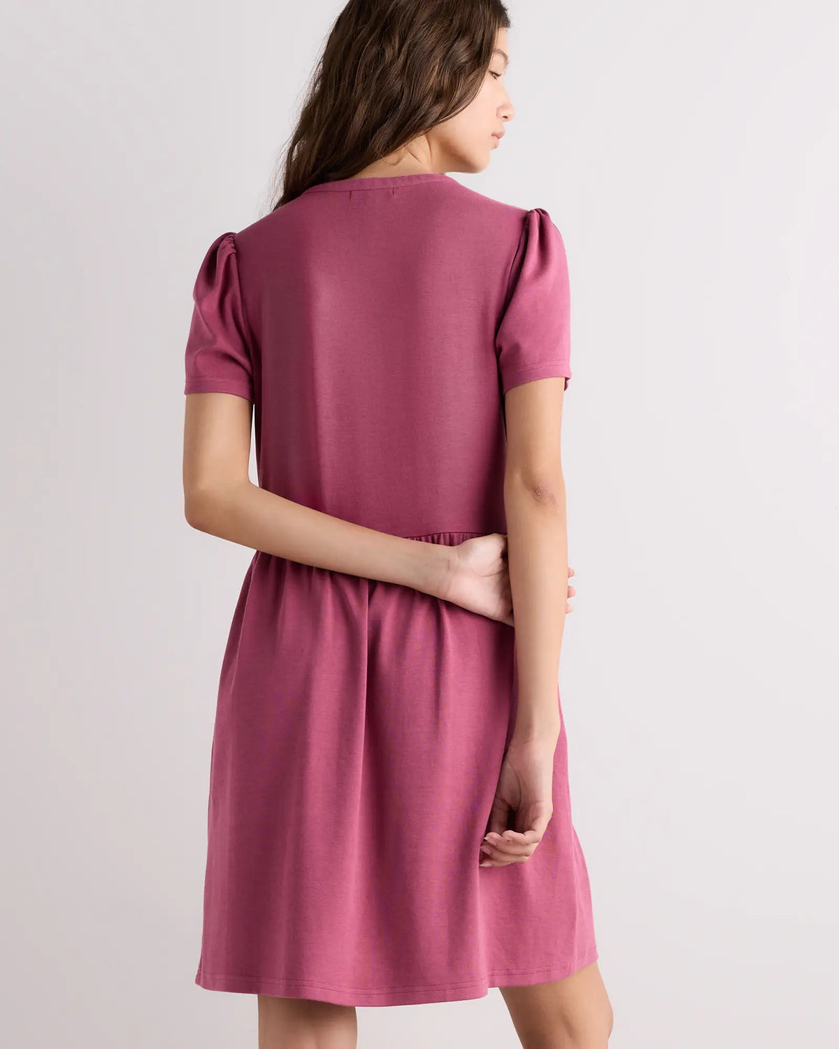 Tencel Modal Knit V-Neck Mini Dress - US 8287