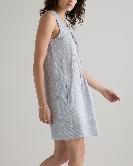 100% European Linen Sleeveless Swing Dress - US 2710