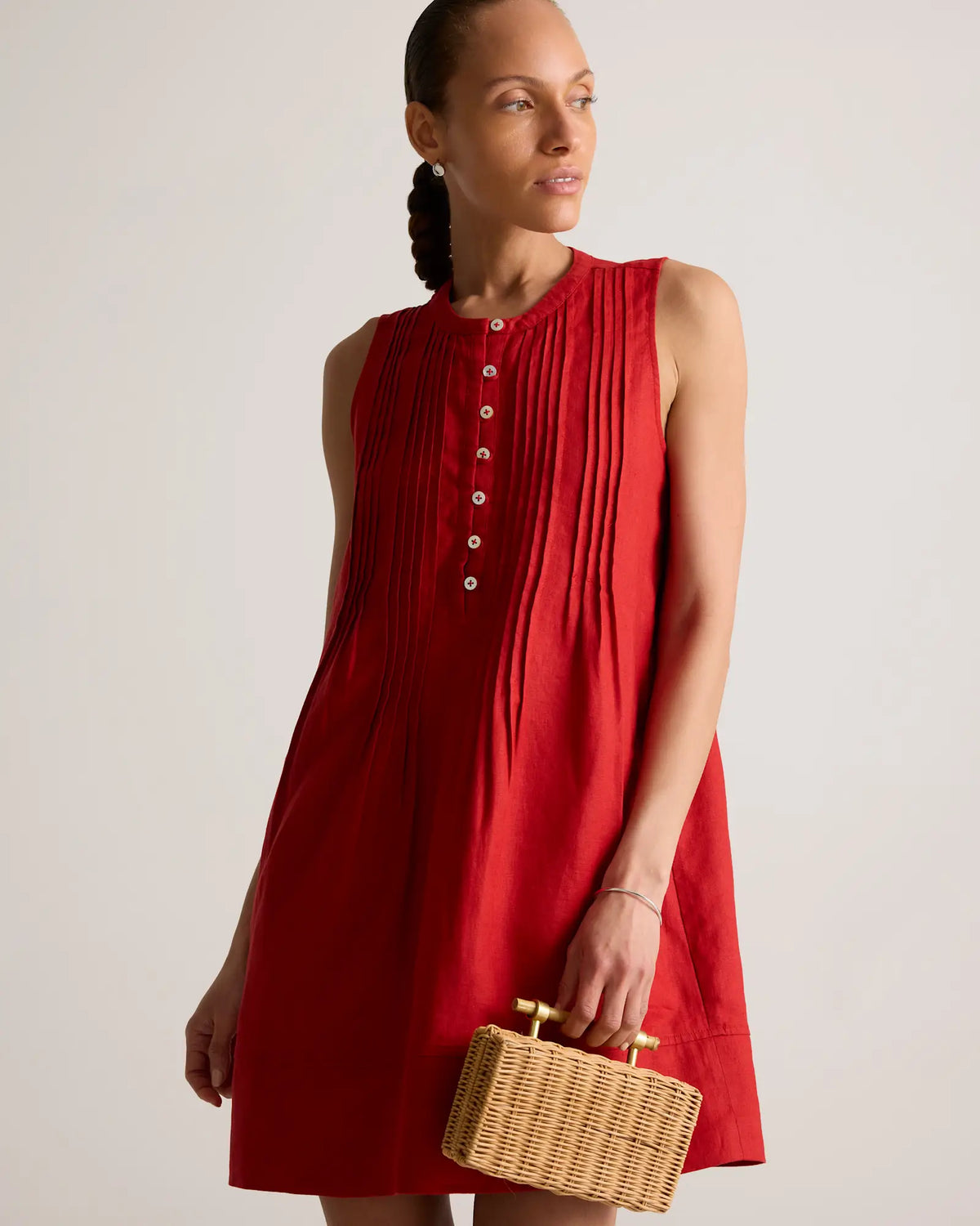 100% European Linen Sleeveless Swing Dress - US 5613