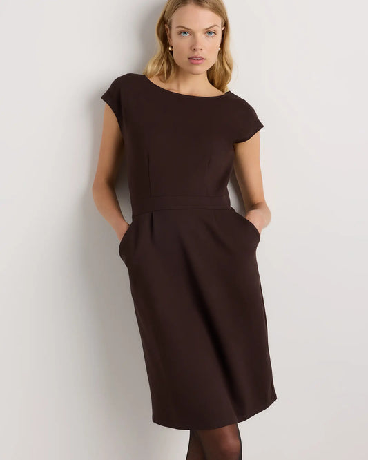 Ultra-Stretch Ponte Cap Sleeve Dress - US 3168