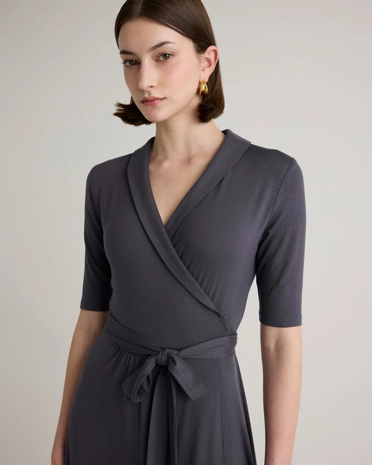 Tencel Jersey Midi Wrap Dress - US 1135
