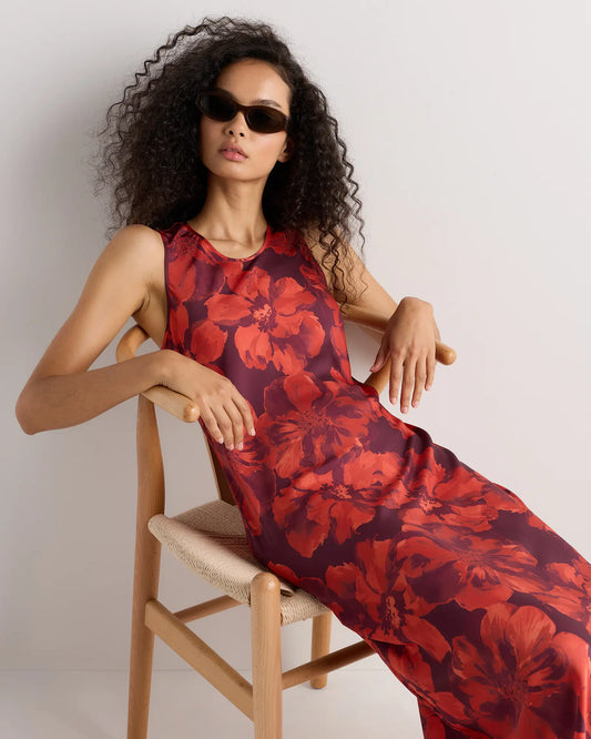 Washable Stretch Silk Tank Midi Dress - US 3050