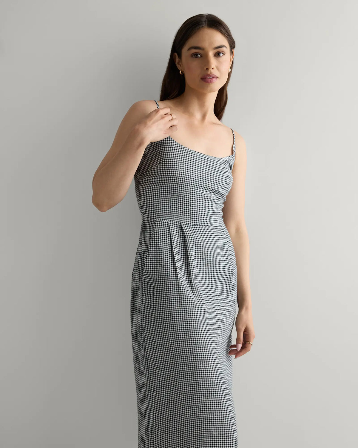 100% European Linen Scoop Neck Midi Dress - US 8554