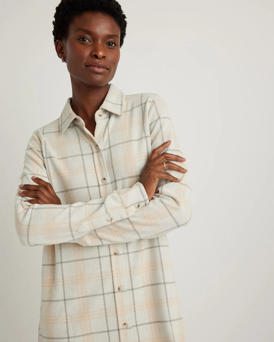 Stretch Sweater Fleece Shirt Dress - US 3848