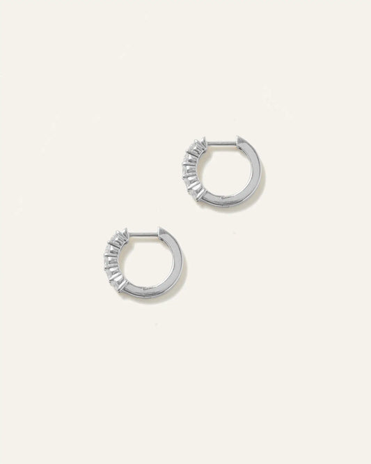 14K Gold Diamond Classic Huggie Hoops - US 6354