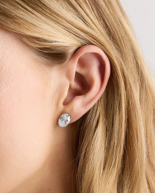 14K Gold Lab Grown Diamond Statement Oval Studs - 6ctw - US 8187