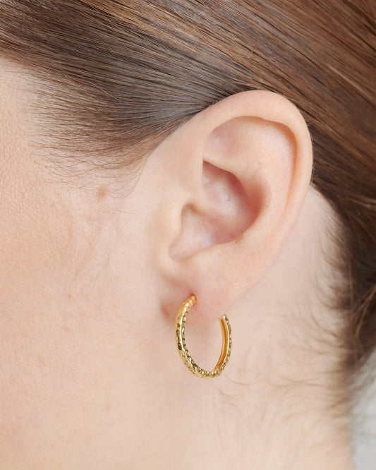 Hammered Nina Medium Hoops - US 9570