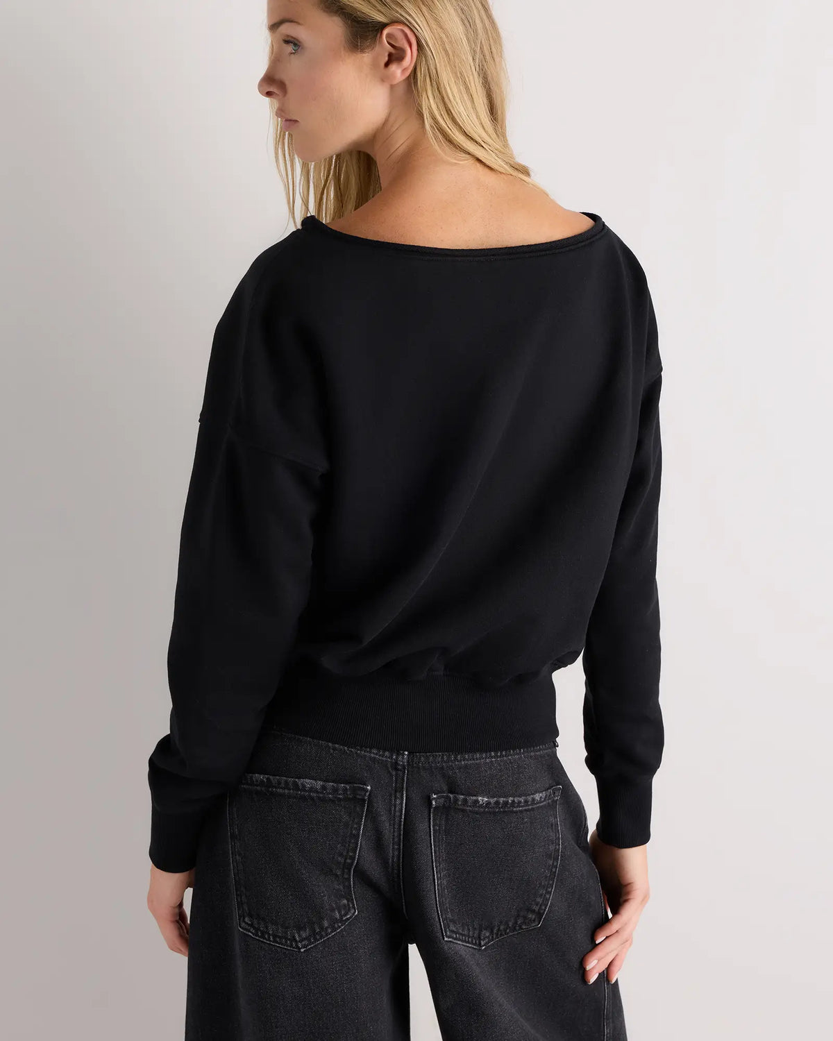 Organic French Terry Off-Shoulder Sweatshirt - US 2723