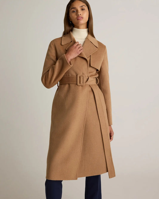 Double-Faced Merino Wool Trench Coat - US 7626