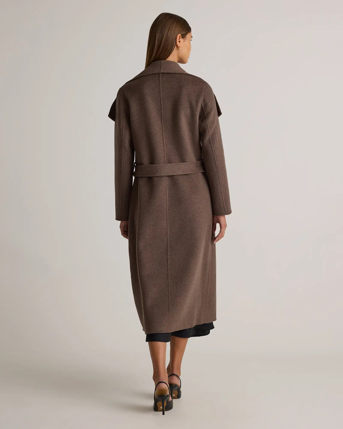 Double-Faced Merino Wool Draped Collar Wrap Coat - US 9966
