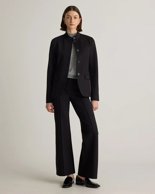 Ultra-Stretch Ponte Stand Collar Blazer - US 2070