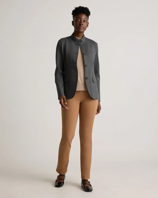 Ultra-Stretch Ponte Stand Collar Blazer - US 0172