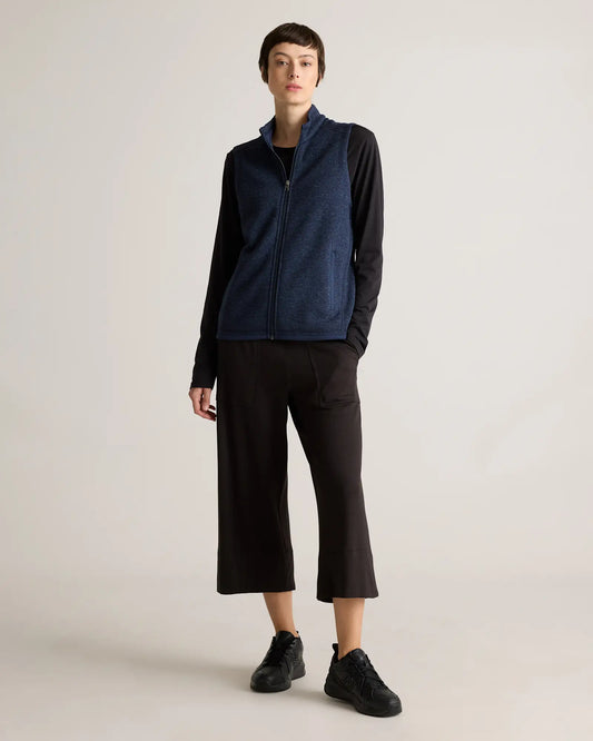 Sweater-Knit Fleece Full-Zip Vest - US 7022