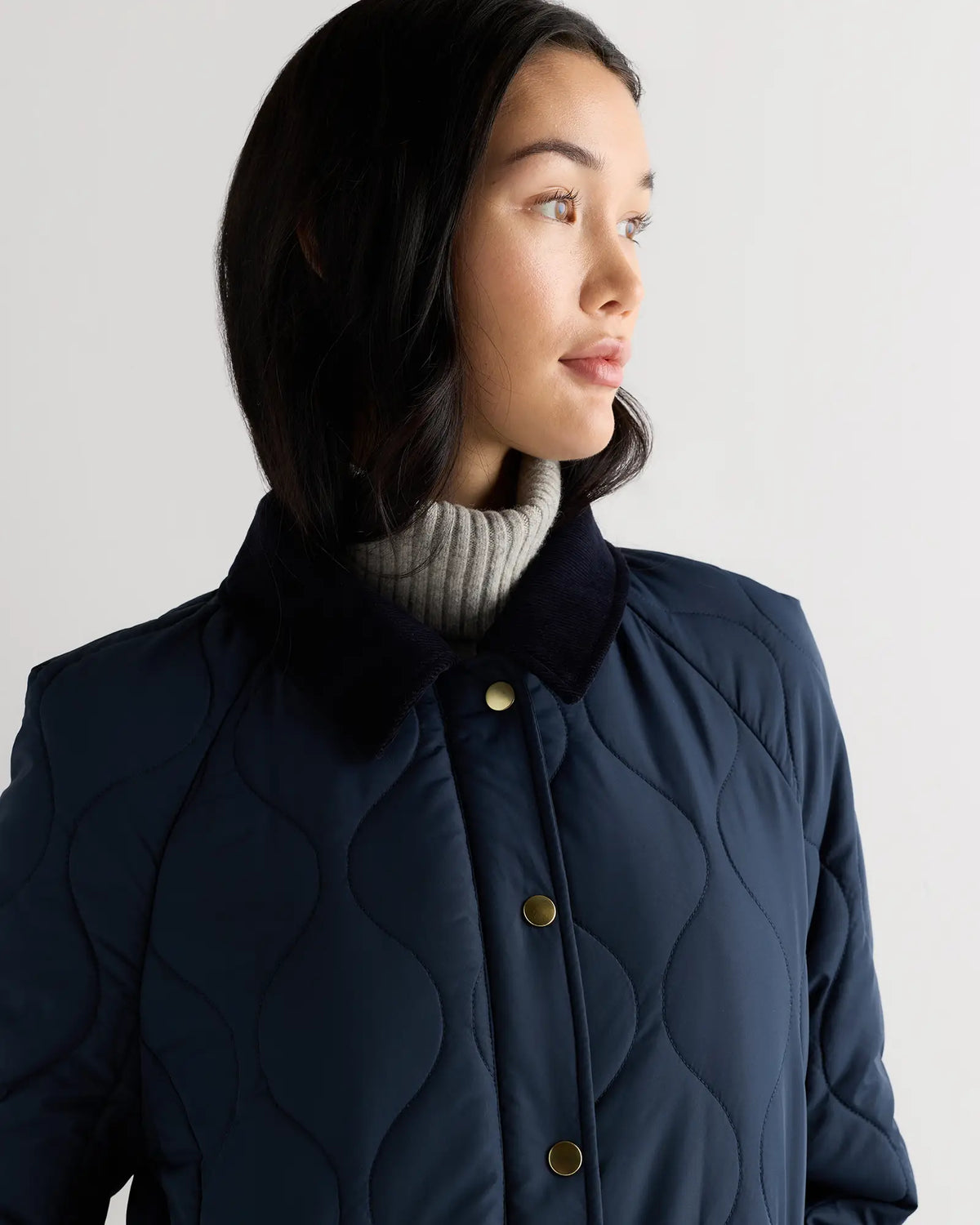 Featherless Quilted Hooded Long Puffer Jacket - US 4894