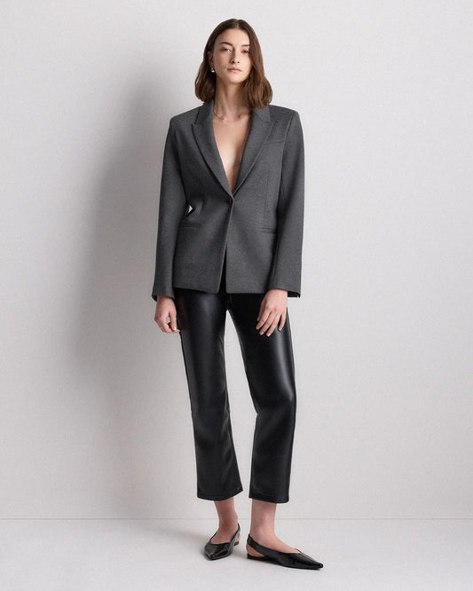 Ultra-Stretch Ponte Single-Breasted Blazer - US 6628